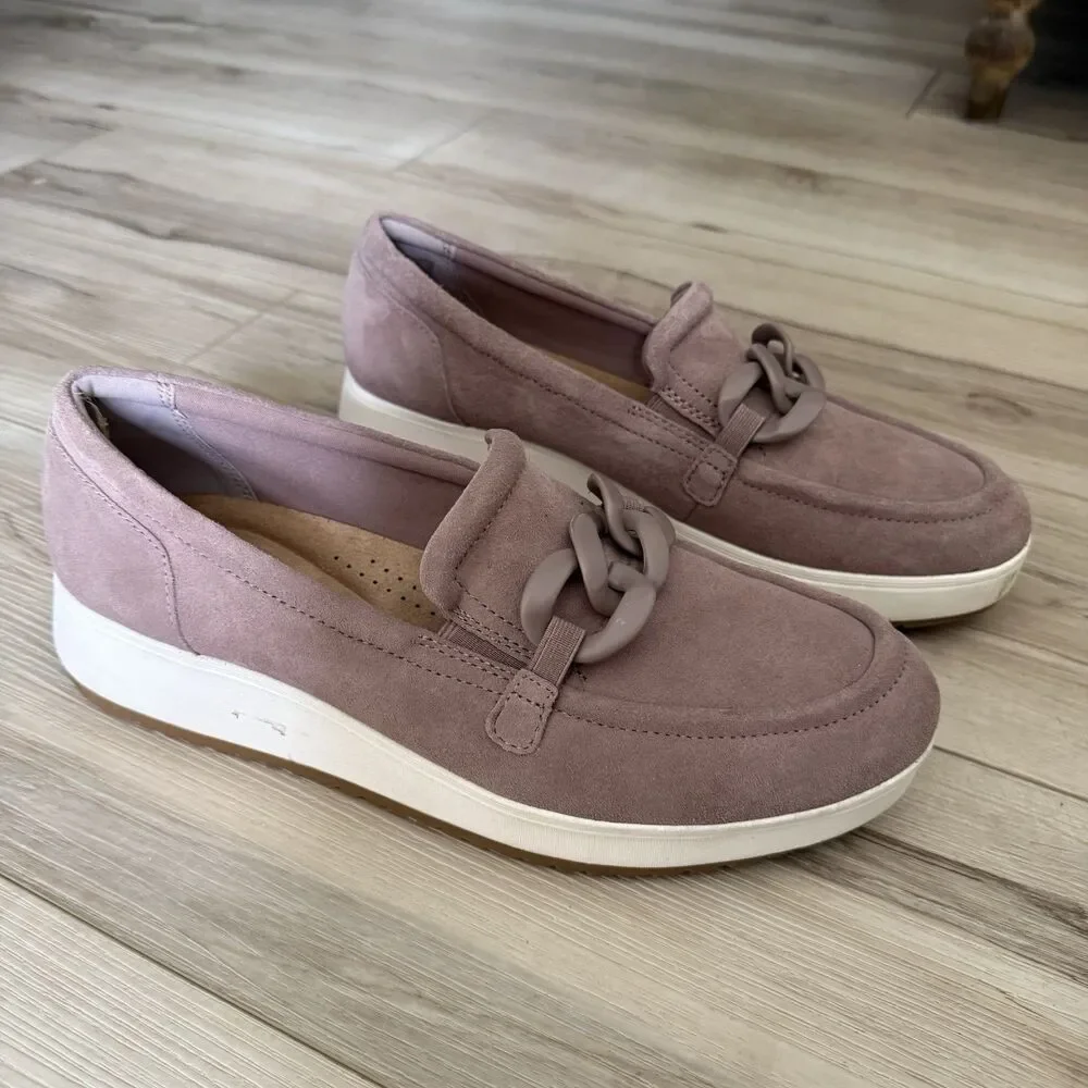 Clarks Womens Zylah May Loafer - Mauve Suede Size 11 - Picture 1 of 7